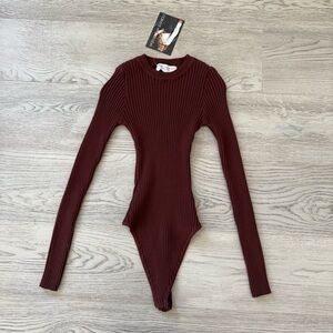 Naked Wardrobe The Statement Collection Ribbed Bodysuit NWT
